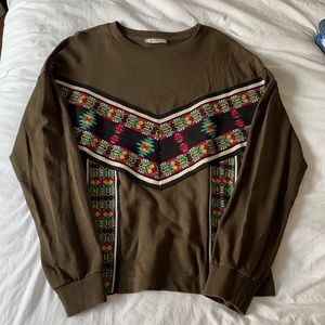 Zara Geometric Colorful Print Crewneck Sweatshirt